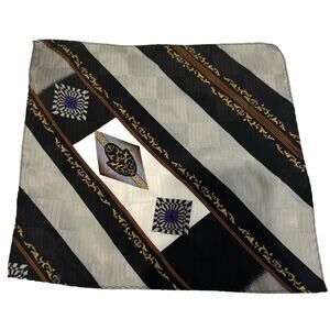 10” Satin 100% Silk Pocket Square, Hanky, handkerchief, Black And Tan Hand Roll